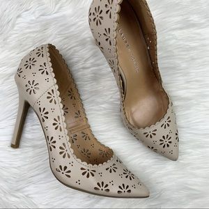 Lauren Conrad Lasercut Floral Scalloped Pointed Toe Stiletto Heels.